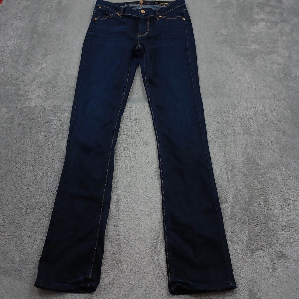 7 For All Mankind Jeans Womens 26 Blue Denim Straight Casual Preppy Modern